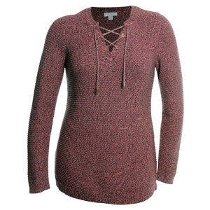 Pink Long Sleeve Lace Up Sweater Plus Sizes NEW w/ Tags Charter Club